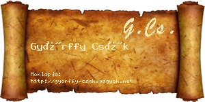 Győrffy Csák névjegykártya